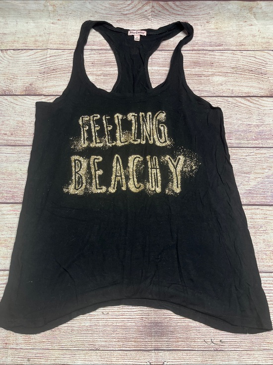 Juicy Couture Tops - Juicy Couture Black Tank with Gold 'Feeling Beachy' Graphic